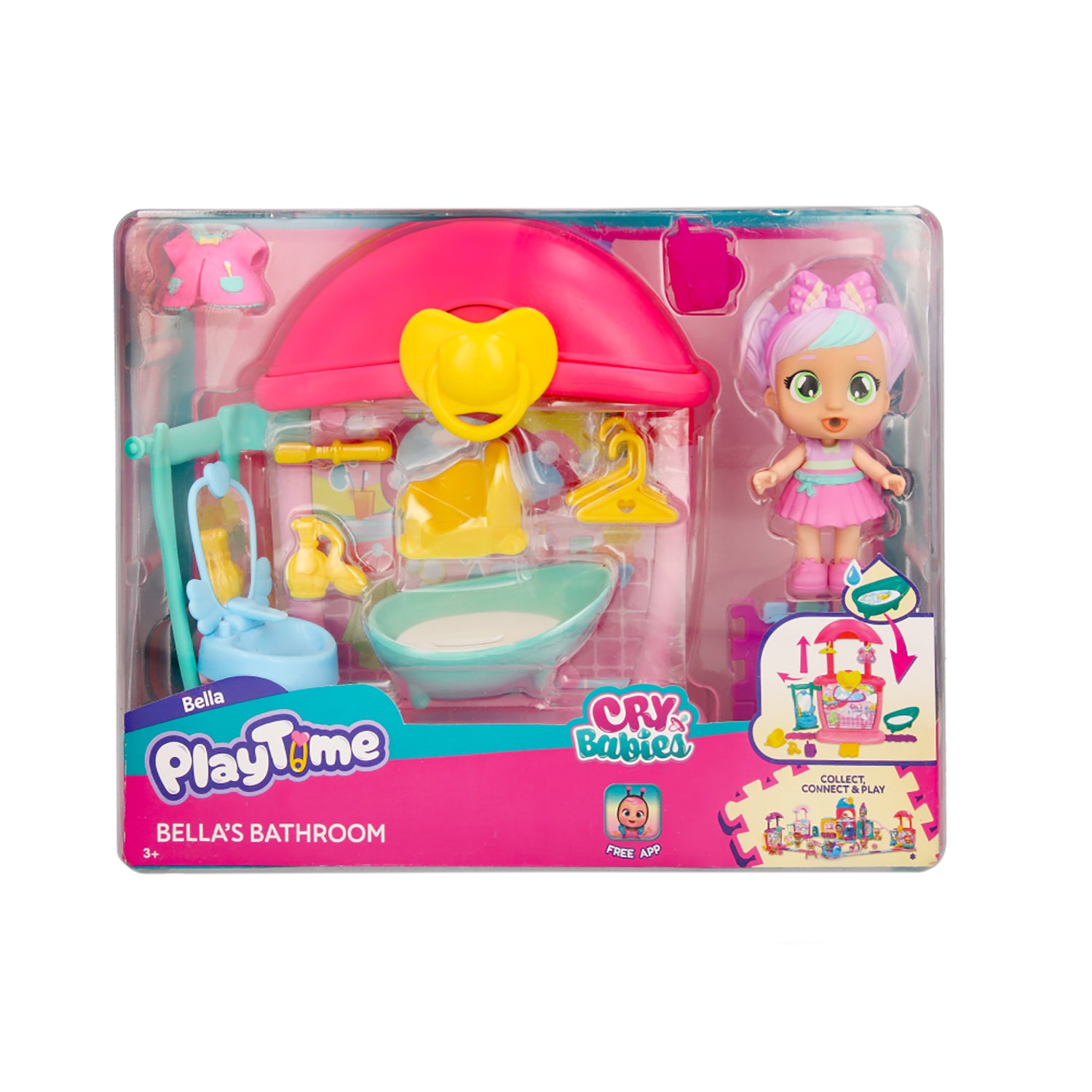 IMC TOYS - Cry Babies Playtime - Mini Playset con Bambola Esclusiva e Accessori